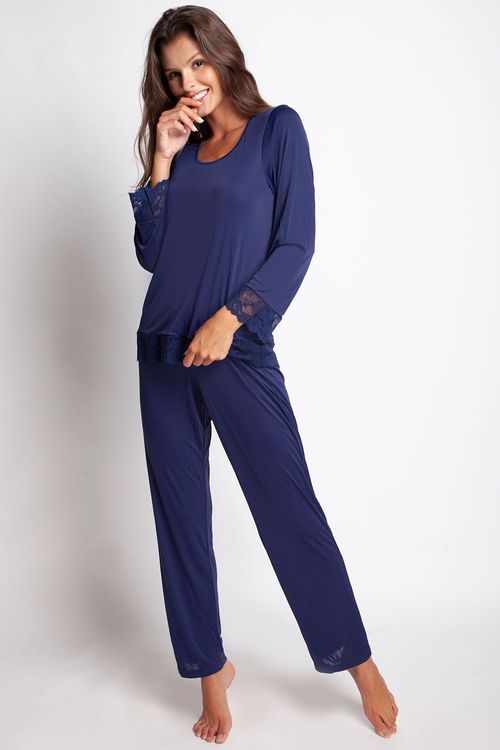 Pijama Manga Longa - Lace - 314.34 - Mediterriâneo