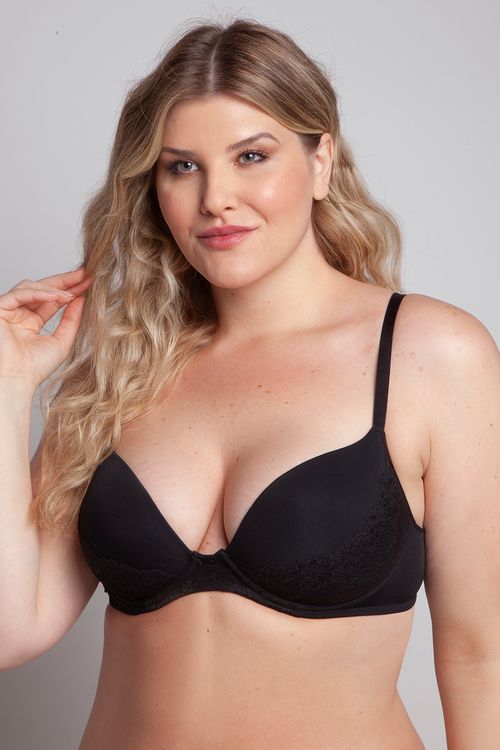 Cacique Smooth Boost Plunge Black Bra (T=3)