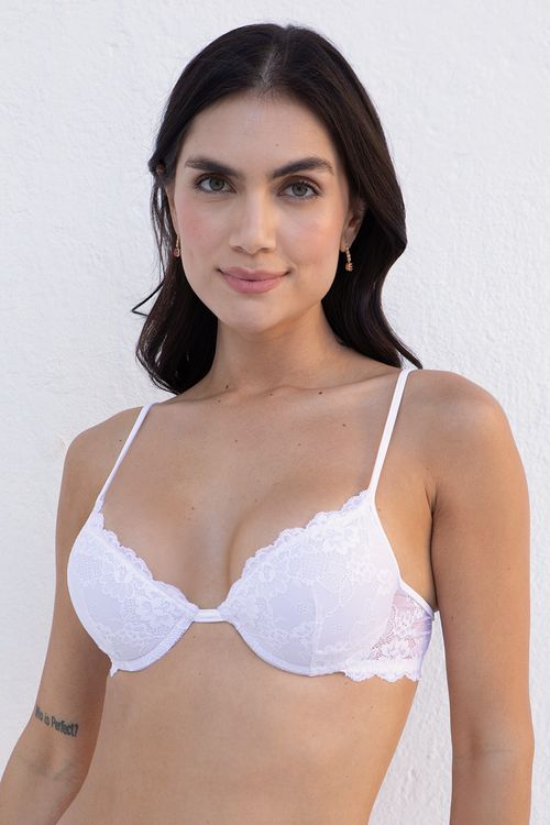 Sutiã Push Up Alças Finas - 414.28 - Lace - Branco