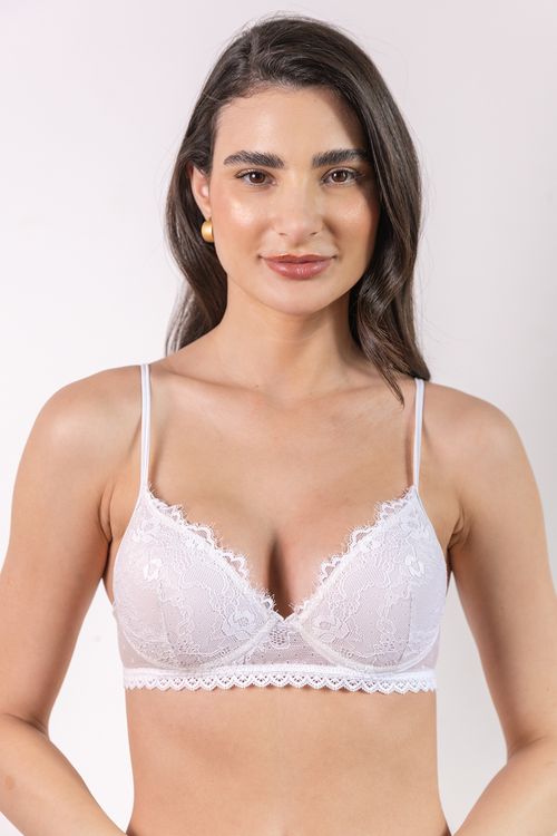 Sutiã Com Bojo Push Up Alça Fina - 410.28 - Timeless - Branco