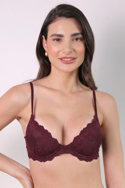 Sutiã Com Bojo Básico - 314.20 - Lace - Wine