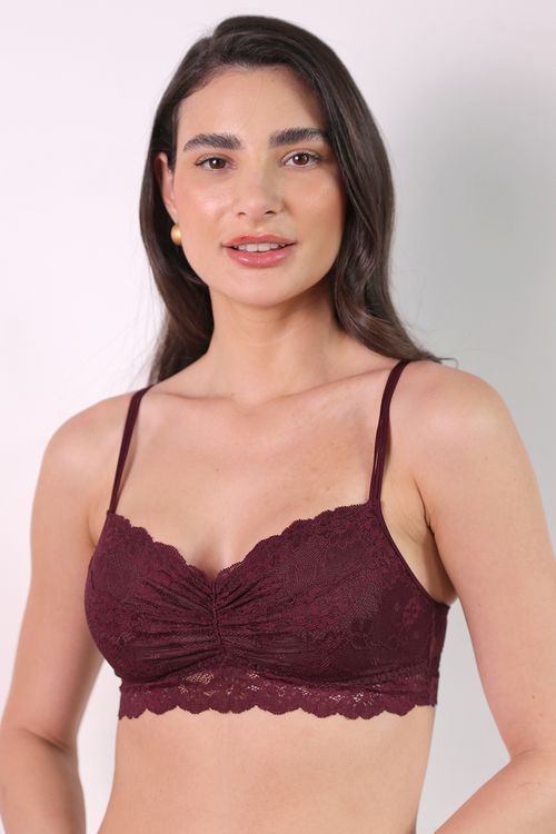 Top Com Forrinho - 314.84 - Lace - Wine